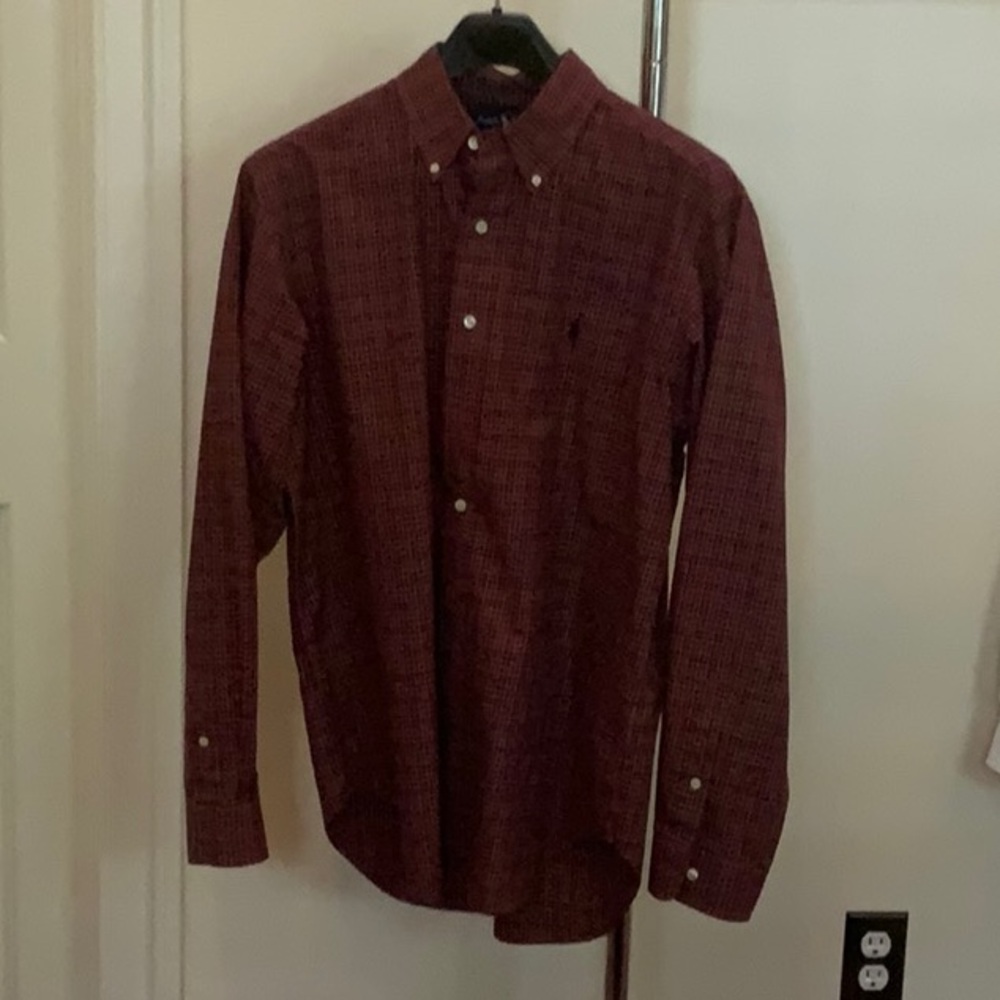 Men’s Ralph Lauren Polo Red/Black/White Checkered Button-Down Shirt